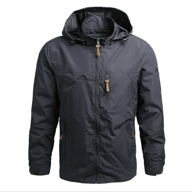 Veste Imperméable Homme avec Capuche – Coupe-Vent en Polyester pour l'Automne