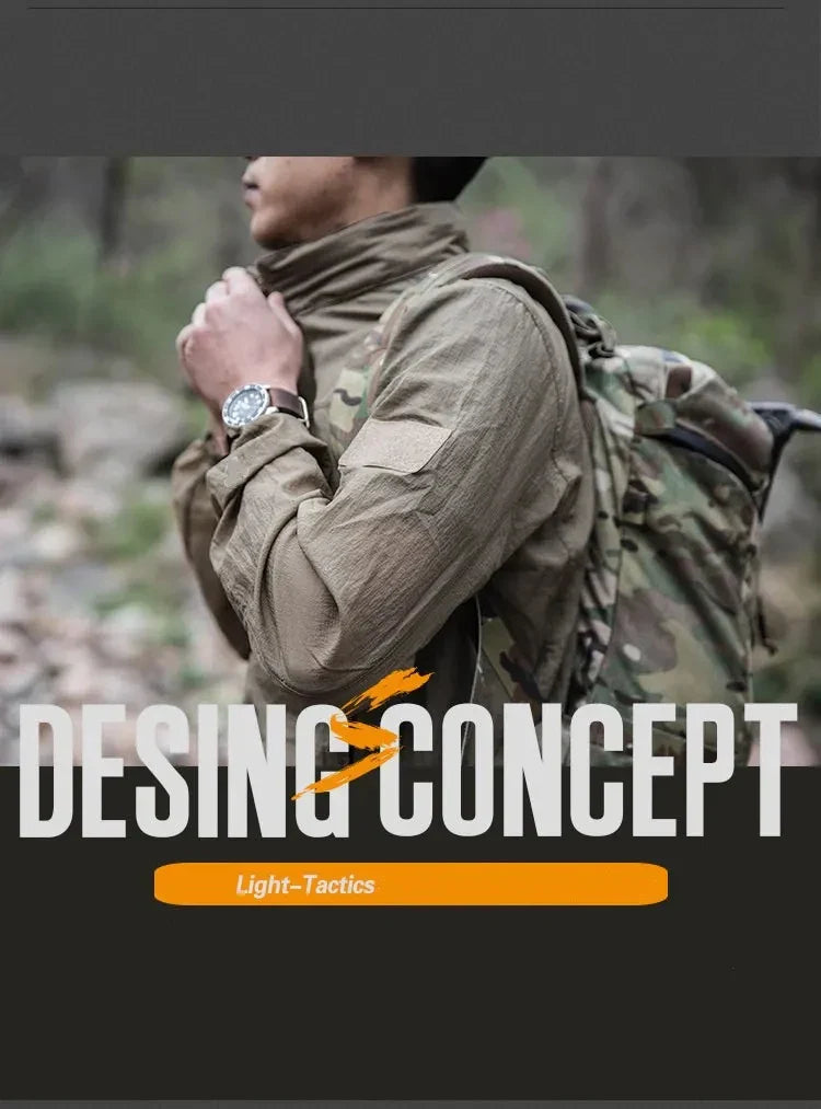 Veste Légère Homme Tactique en Polyester avec Capuche – Idéale pour l'Été