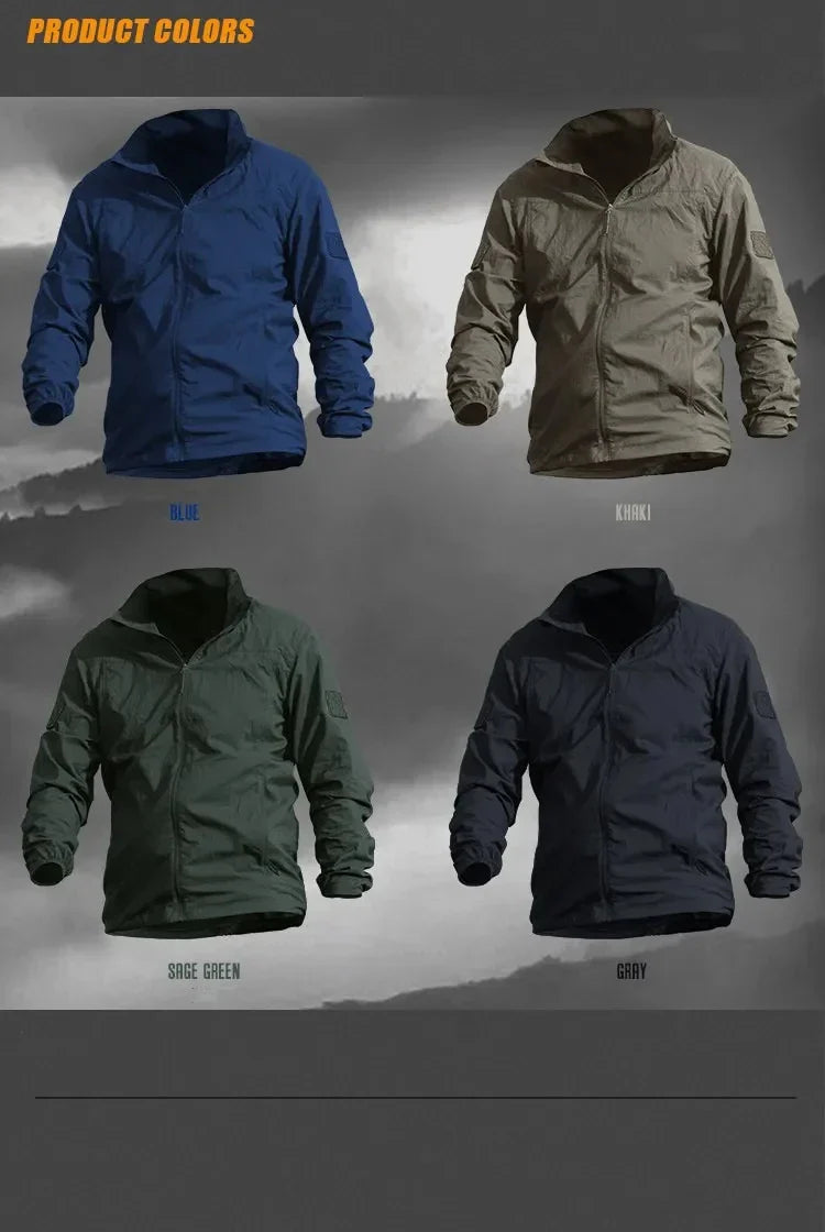 Veste Légère Homme Tactique en Polyester avec Capuche – Idéale pour l'Été