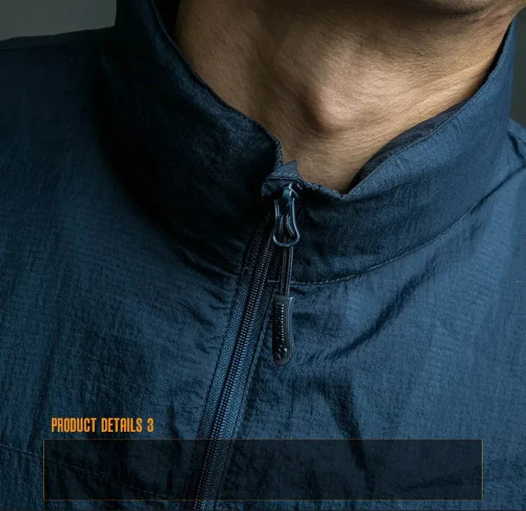 Veste Légère Homme Tactique en Polyester avec Capuche – Idéale pour l'Été