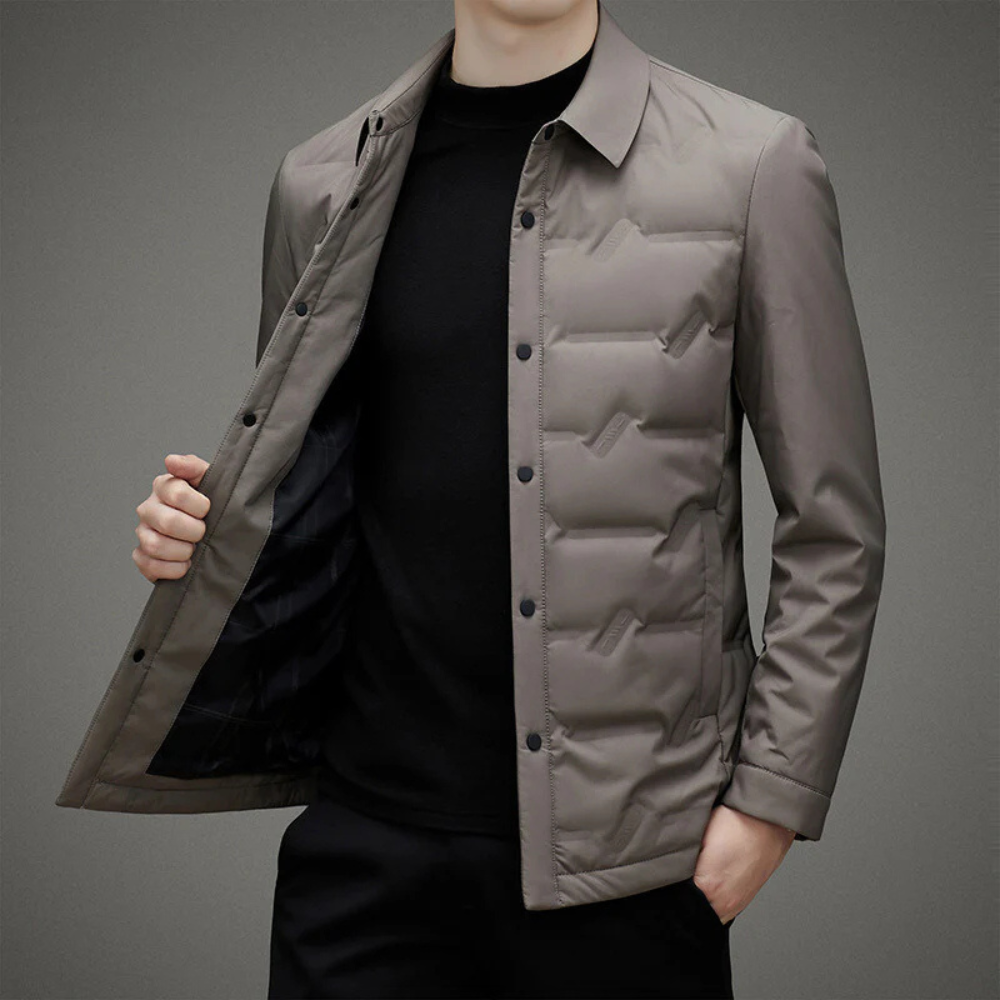 Veste Matelassée Légère pour Homme avec Col Chemise et Rembourrage en Duvet