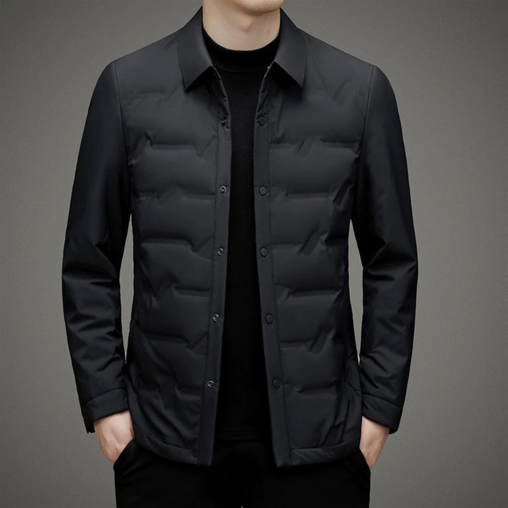 Veste Matelassée Légère pour Homme avec Col Chemise et Rembourrage en Duvet