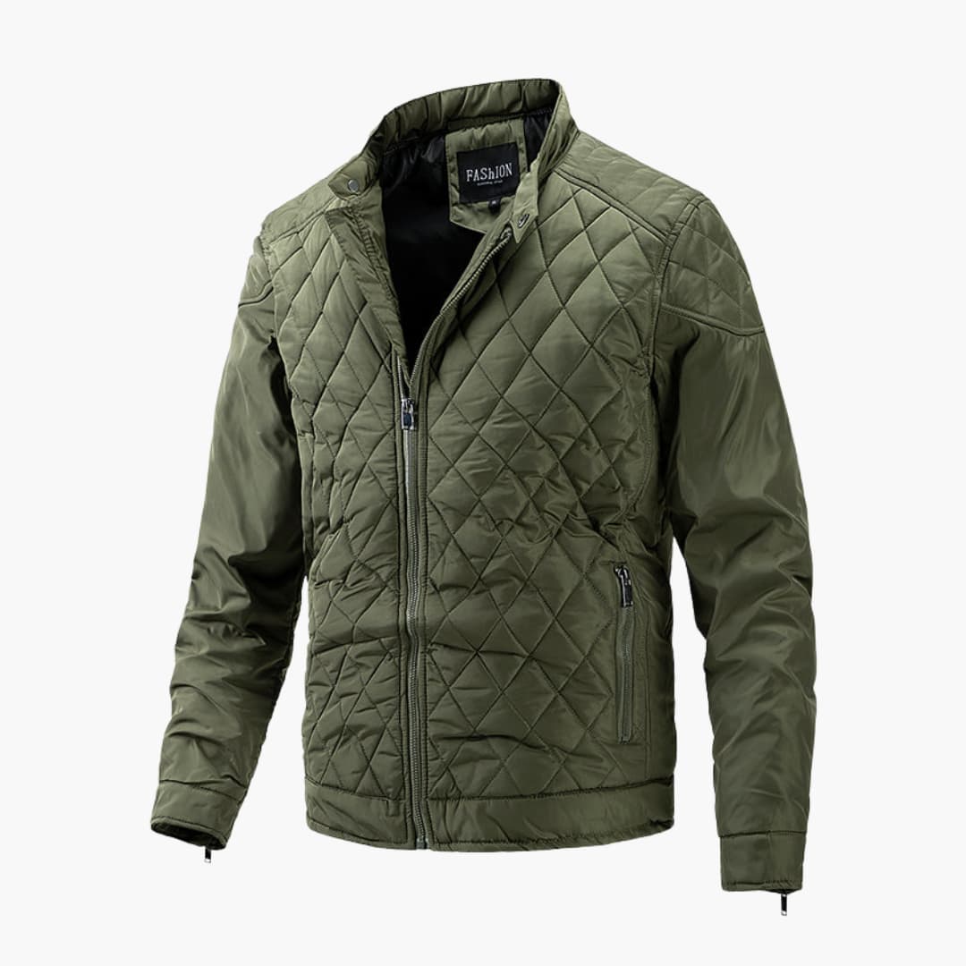 Veste Matelassée Légère pour Hommes avec Isolation et Col Montant - Polyester Résistant à l'Eau