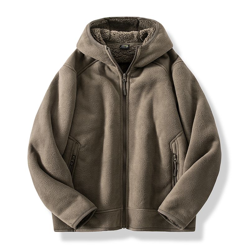 Veste Polaire Homme avec Capuche Zippée en Sherpa – Confort et Style pour Randonnée