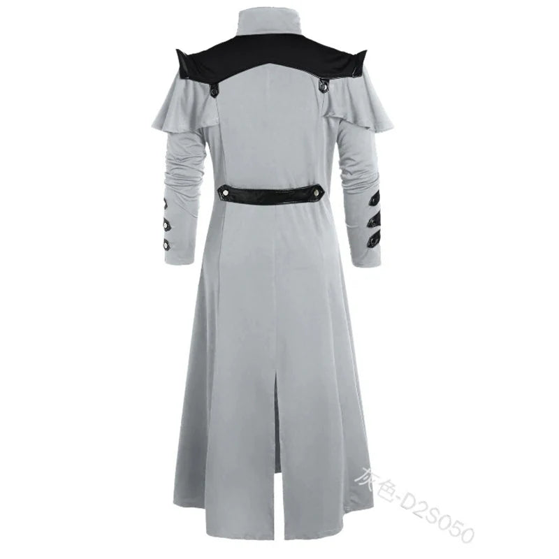 Veste Trench Gothique Steampunk en Polyester pour Costume d'Halloween