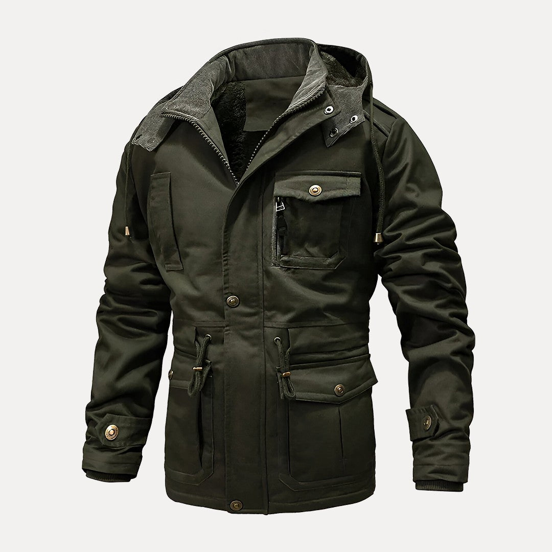 Veste Utilitaire Chaude à Capuche pour Hommes – Structured Fit and Thermal Insulation
