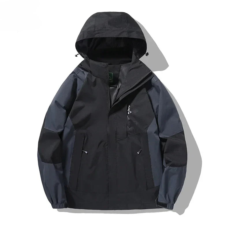 Veste à Capuche Ample et Coupe-Vent en Polyester pour Hommes – Idéale pour l'Escalade et les Voyages d'Automne