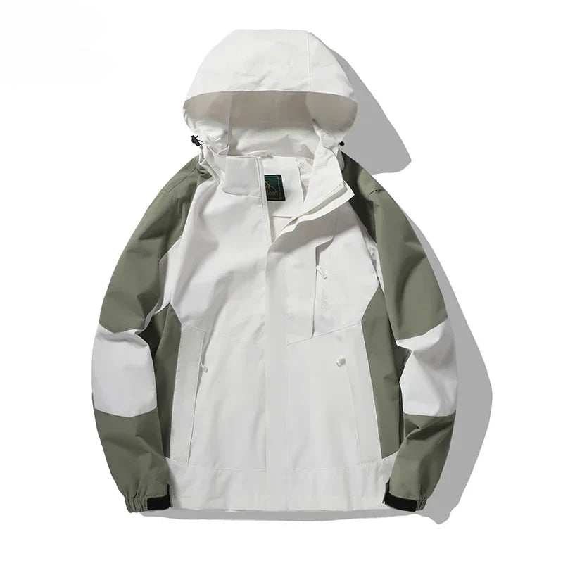 Veste à Capuche Ample et Coupe-Vent en Polyester pour Hommes – Idéale pour l'Escalade et les Voyages d'Automne