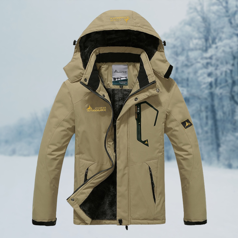 Veste d'Hiver Coupe-Vent pour Hommes avec Doublure en Fausse Fourrure et Capuche Amovible