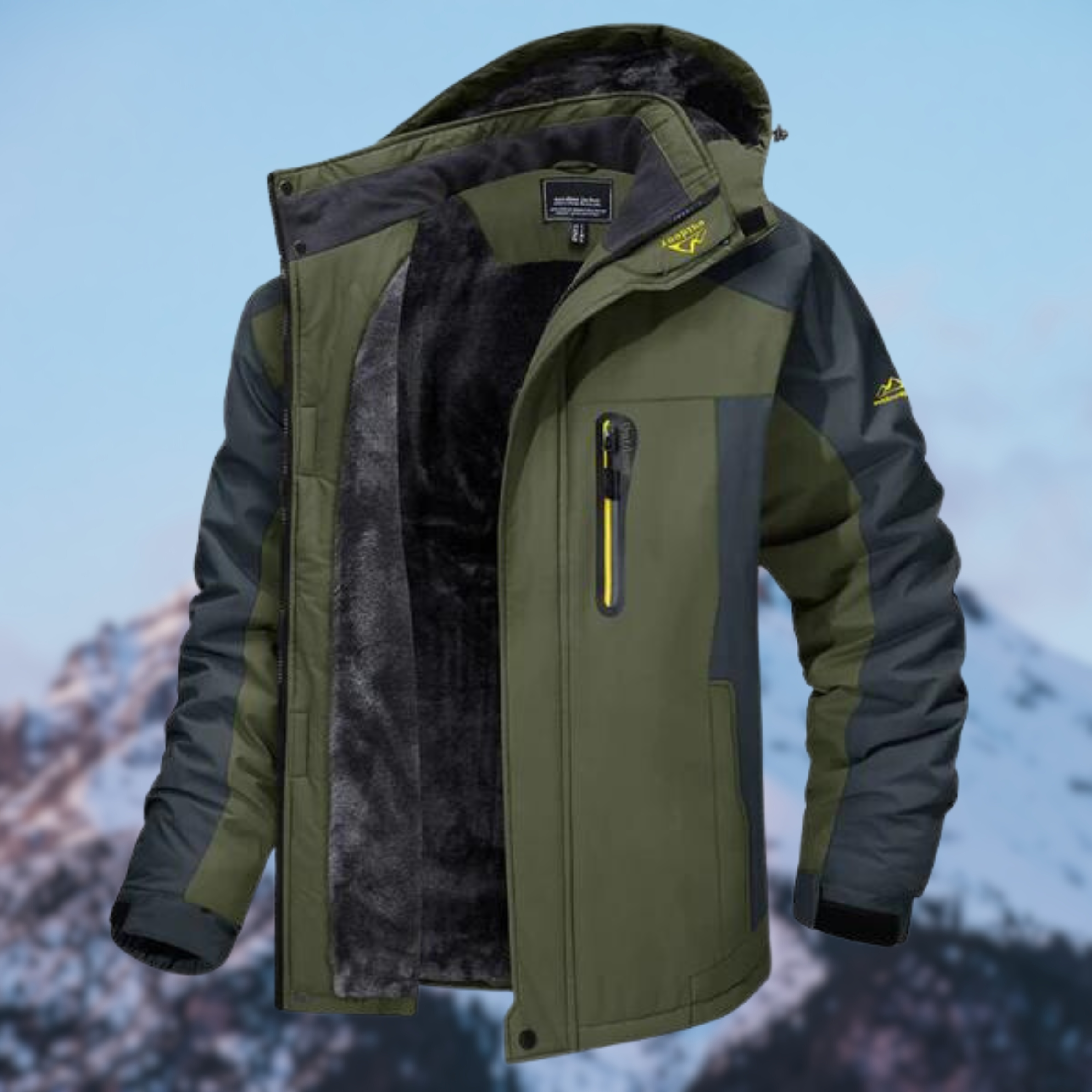 Veste d'Hiver Imperméable pour Homme avec Capuche et Isolation Légère