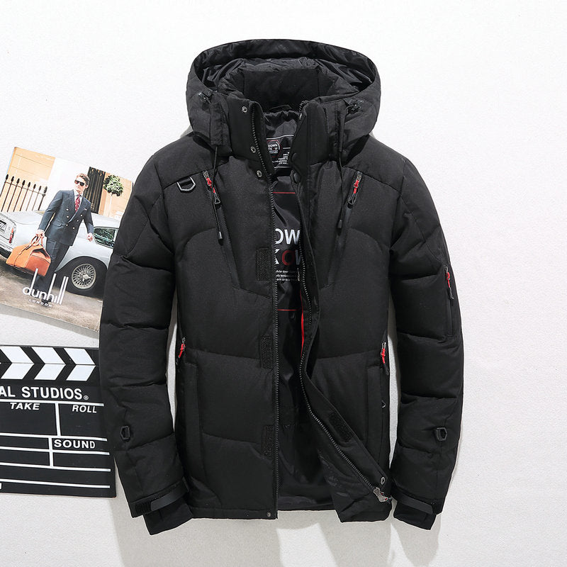 Veste d'Hiver Matelassée Coupe-Vent pour Homme avec Capuche Amovible