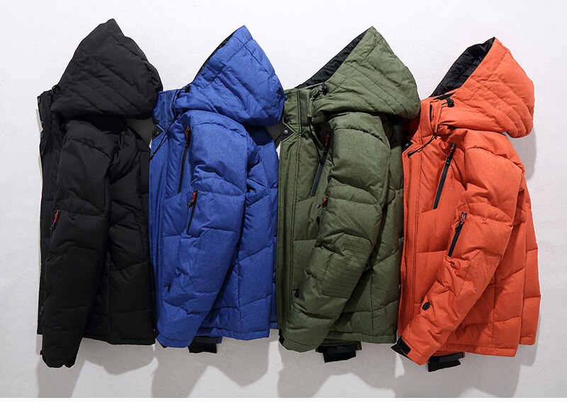 Veste d'Hiver Matelassée Coupe-Vent pour Homme avec Capuche Amovible