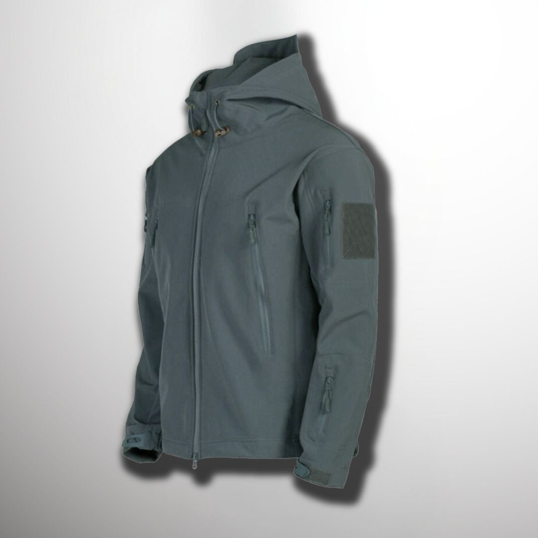 Veste d'extérieur imperméable pour hommes - Coupe militaire en polyester et coton
