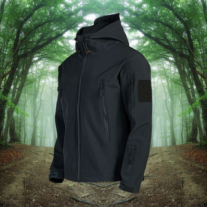 Veste d'extérieur imperméable pour hommes - Coupe militaire en polyester et coton