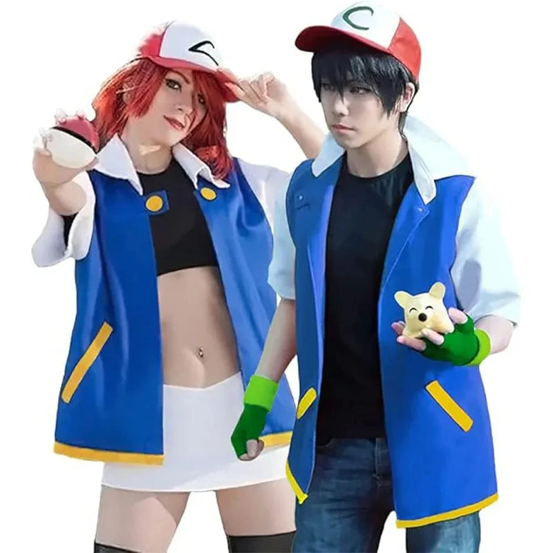 Veste de Cosplay Ash Ketchum pour Enfants – Gilet d'Halloween 2025 en Polyester