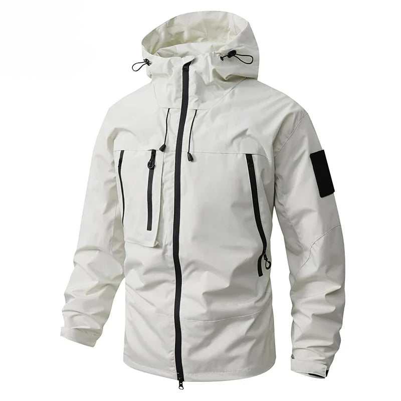 Veste de Randonnée Imperméable pour Homme avec Capuche – Polyester Oversize