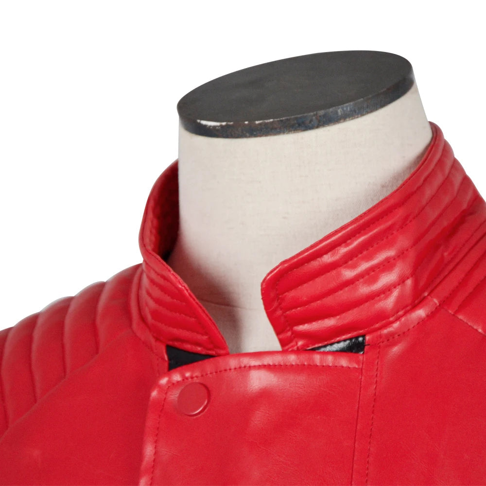Veste en Cuir Rouge Effet Cuir pour Costume d'Halloween – Style Iconique Inspiré de Michael Jackson