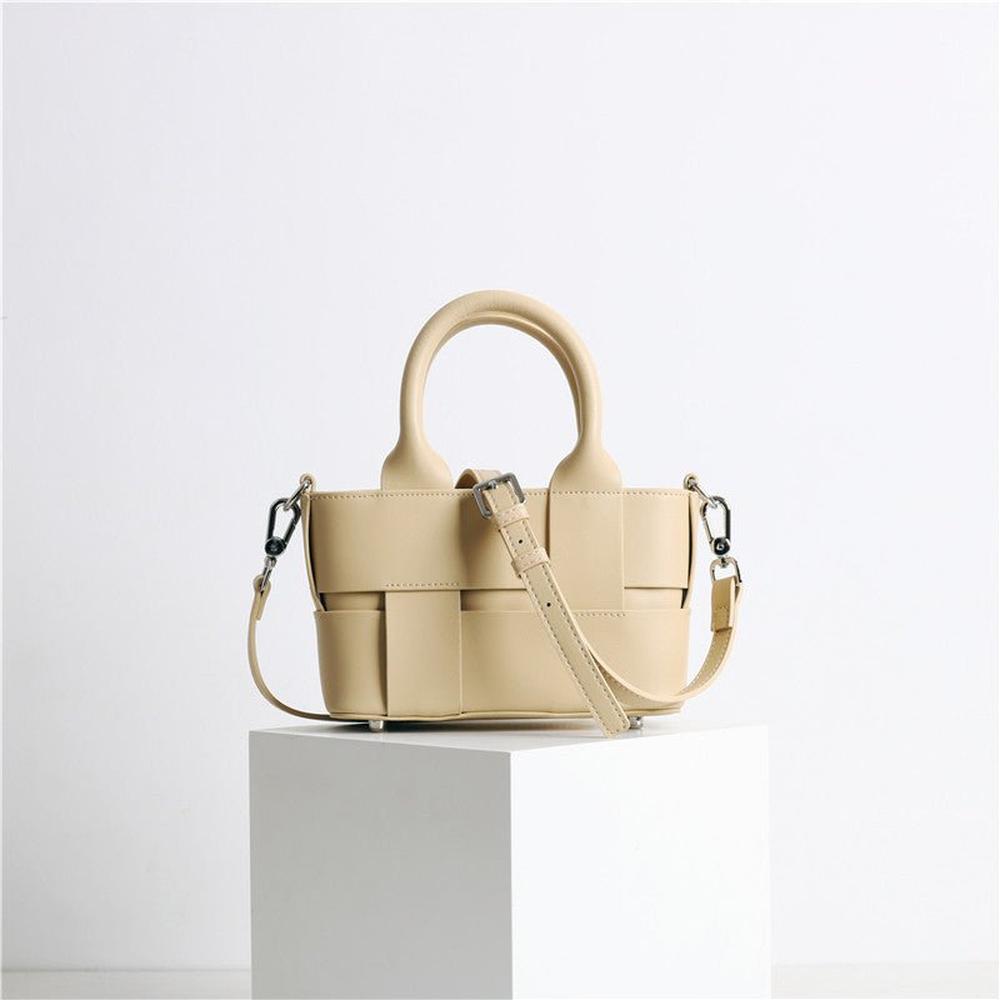 Sac à main en cuir tissé pour femme – Design vintage, intérieur spacieux, bandoulière amovible, 4 couleurs tendance