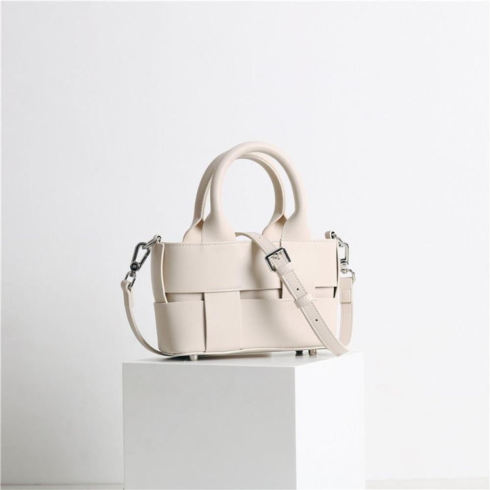 Sac à main en cuir tissé pour femme – Design vintage, intérieur spacieux, bandoulière amovible, 4 couleurs tendance