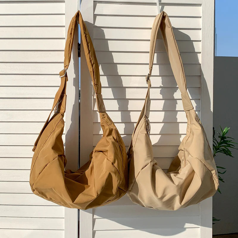 Grand Sac À Bandoulière Femme en Nylon Résistant avec Bandoulière Réglable – Sac Décontracté Ultra Léger pour Quotidien