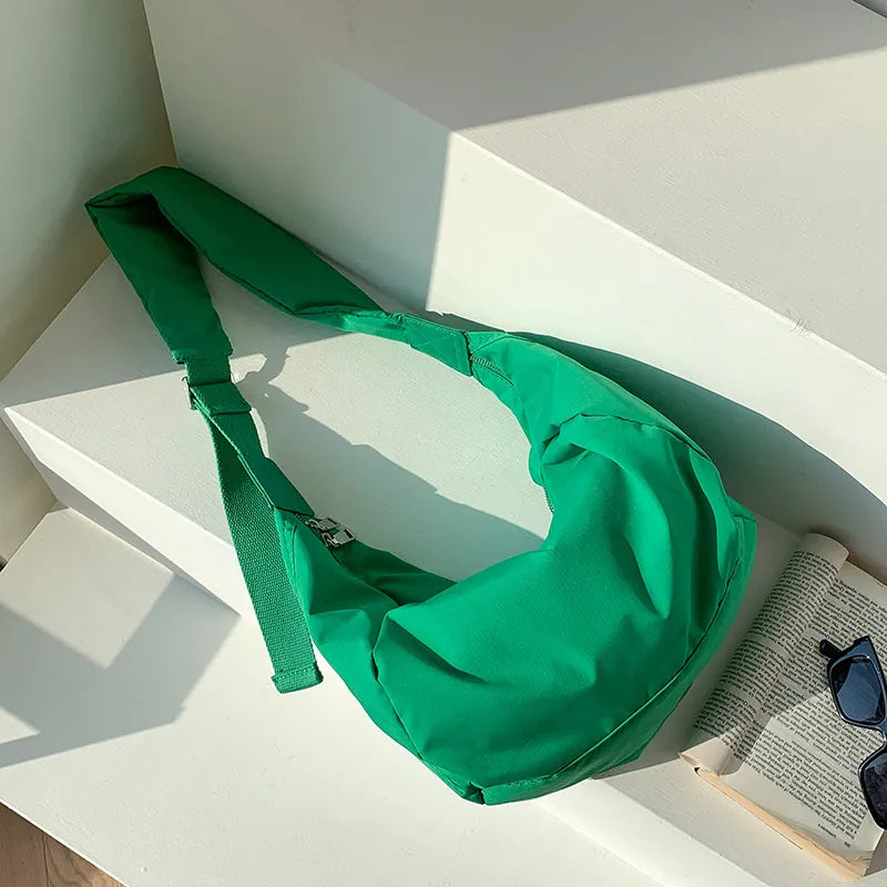 Grand Sac À Bandoulière Femme en Nylon Résistant avec Bandoulière Réglable – Sac Décontracté Ultra Léger pour Quotidien