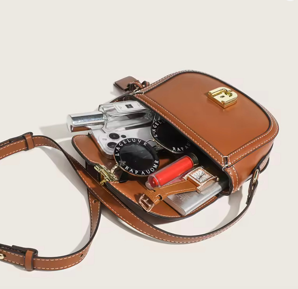 Sac Bandoulière Femme Isaline – Compact et Élégant, Cuir Synthétique, 18 cm x 14 cm, Idéal pour Sorties Décontractées