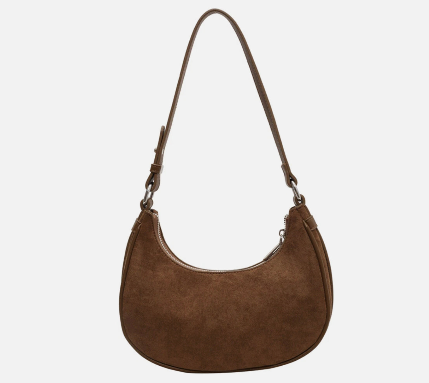 Sac à Bandoulière en Croissant Femme en Faux Daim avec Sangle Réglable – Sac à Main Pratique et Tendance