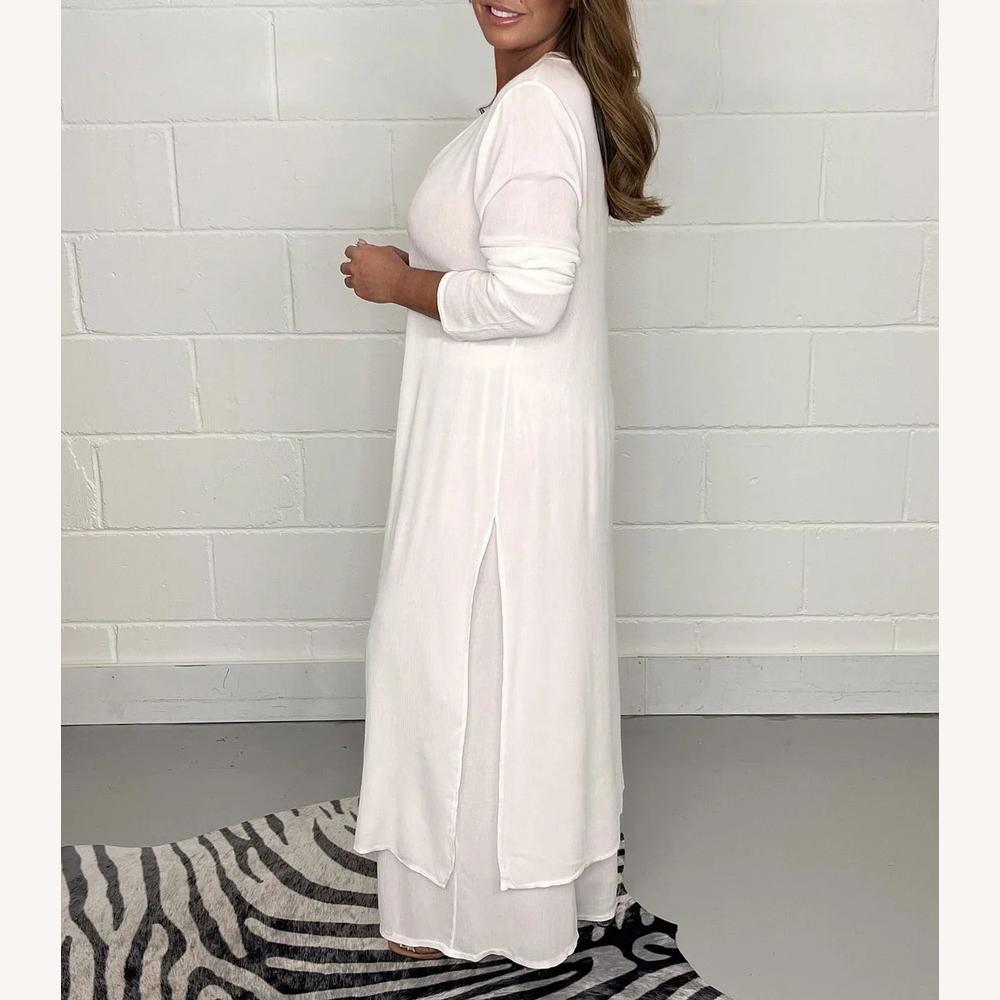 Ensemble Tailleur Femme à Manches Longues avec Pantalon Ample – Tailles jusqu'à 5XL, Élégant et Confortable