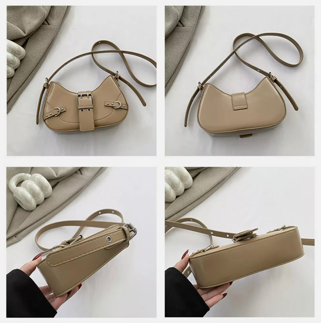 Sac à Main Glamour en Cuir pour Femme – Sac Bandoulière Élégant, 5 Couleurs Disponibles, 24x15x6 cm
