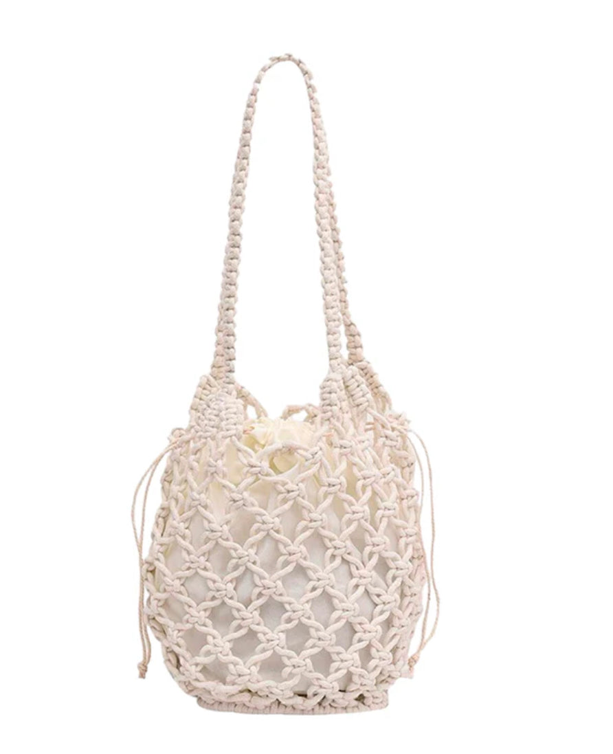 Elegant Macrame Bag - 20 cm Width, 25 cm Height, Ideal for Bohemian Style and Everyday Use