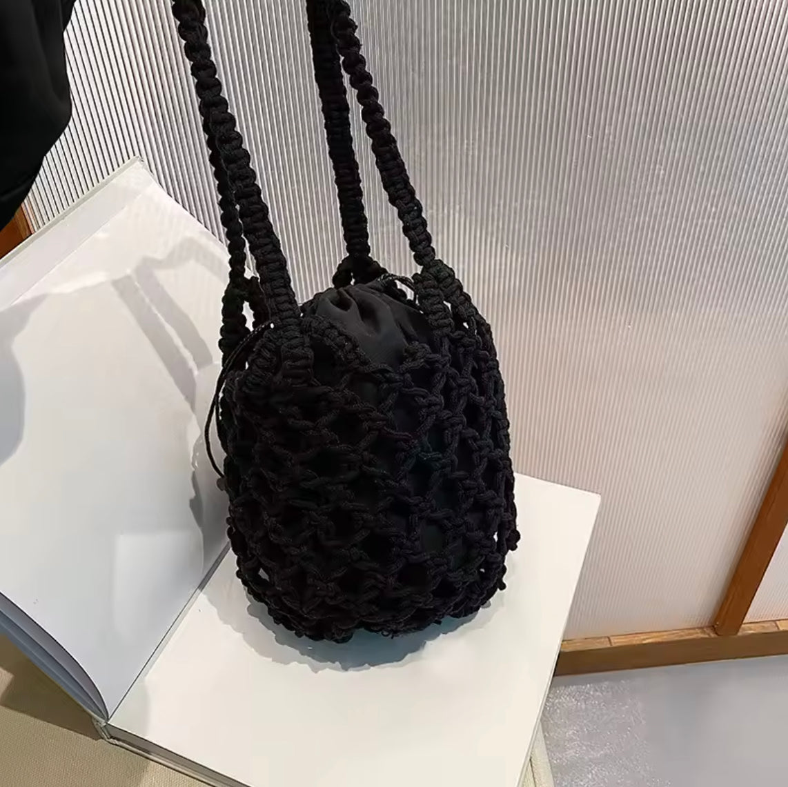 Elegant Macrame Bag - 20 cm Width, 25 cm Height, Ideal for Bohemian Style and Everyday Use