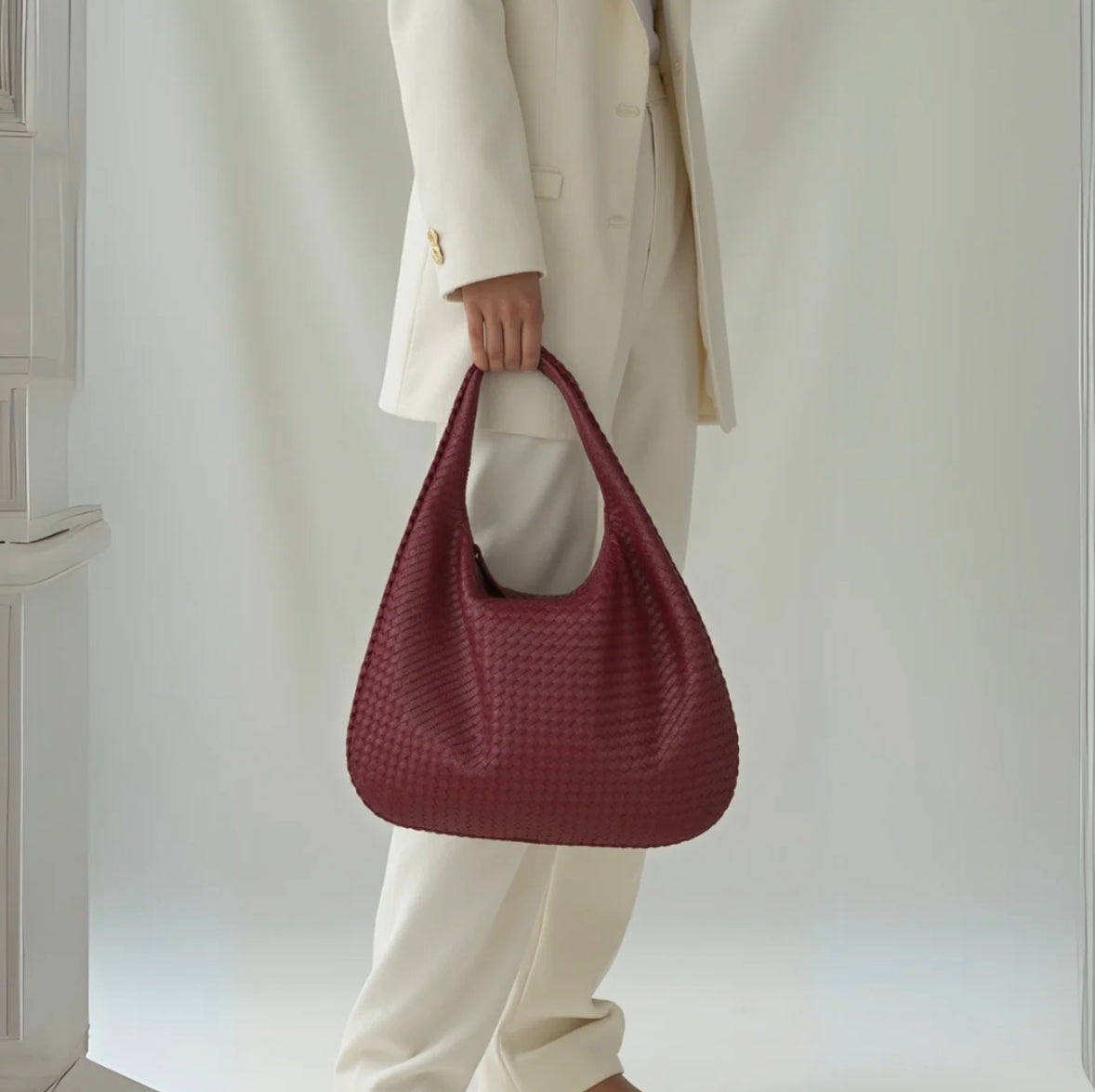 Sac à Main Femme Tressé en Cuir – Élégant et Spacieux avec Bandoulière Ajustable