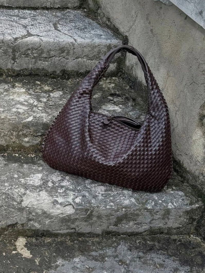 Sac à Main Femme Tressé en Cuir – Élégant et Spacieux avec Bandoulière Ajustable