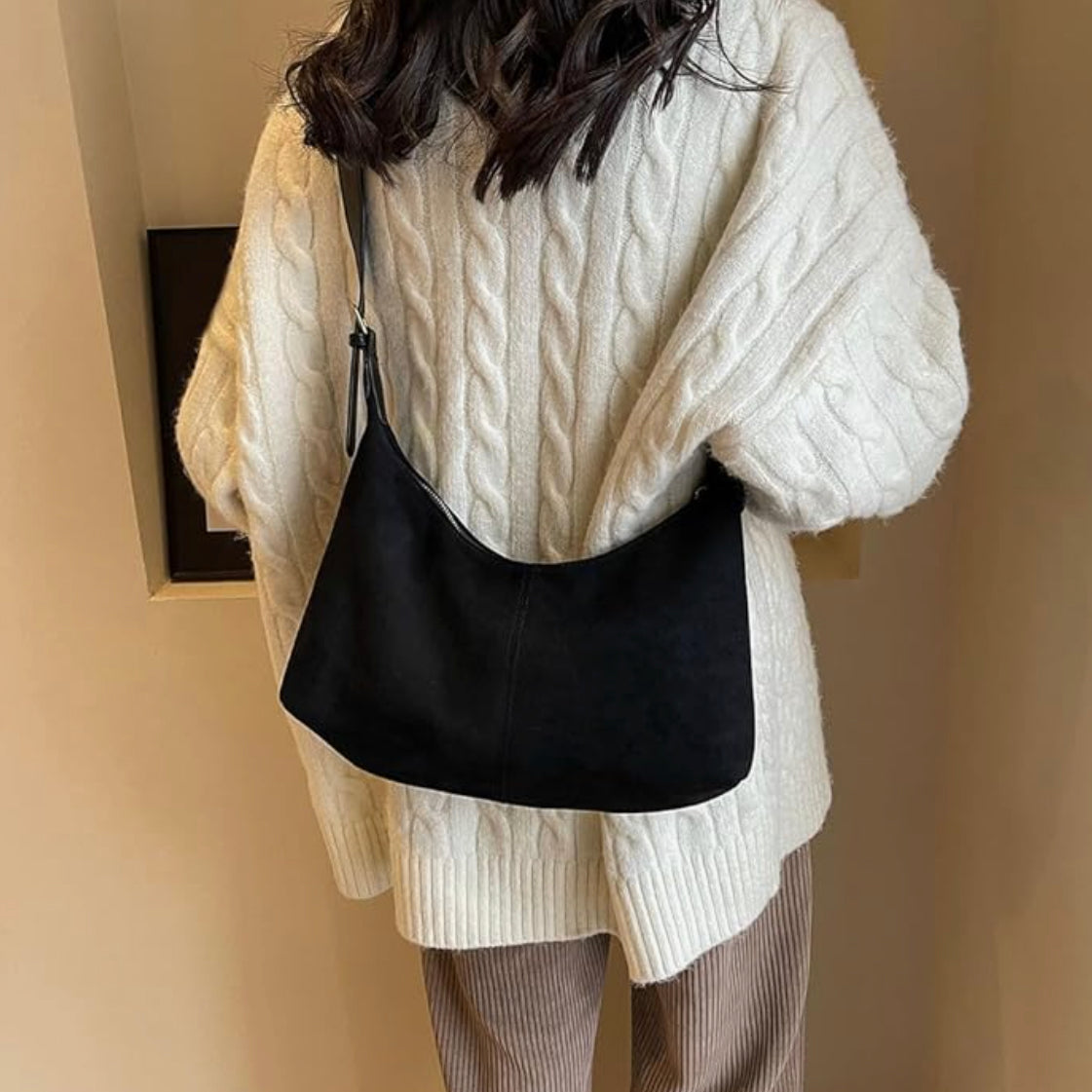 Sac à Main en Velours Femme avec Sangle Réglable – Sac Hobo Élégant et Polyvalent pour Toutes les Occasions