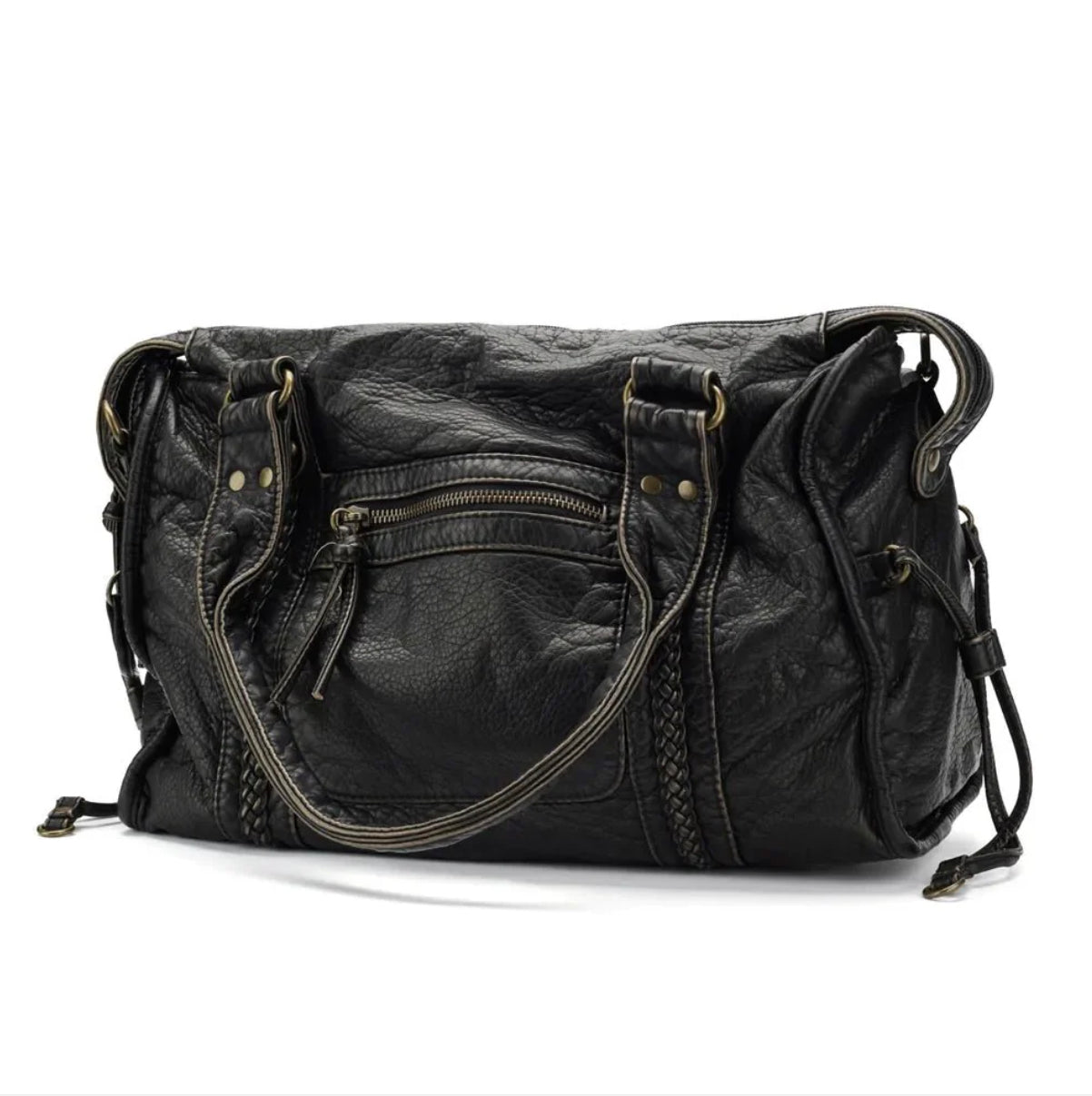 Vintage Y2K PU Leather Handbag for Women - Large Tote Bag with Adjustable Shoulder Strap - Stylish and Practical Style