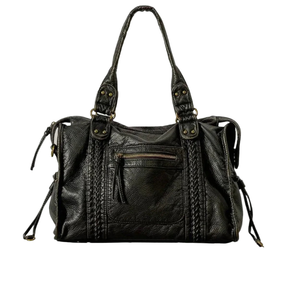 Vintage Y2K PU Leather Handbag for Women - Large Tote Bag with Adjustable Shoulder Strap - Stylish and Practical Style