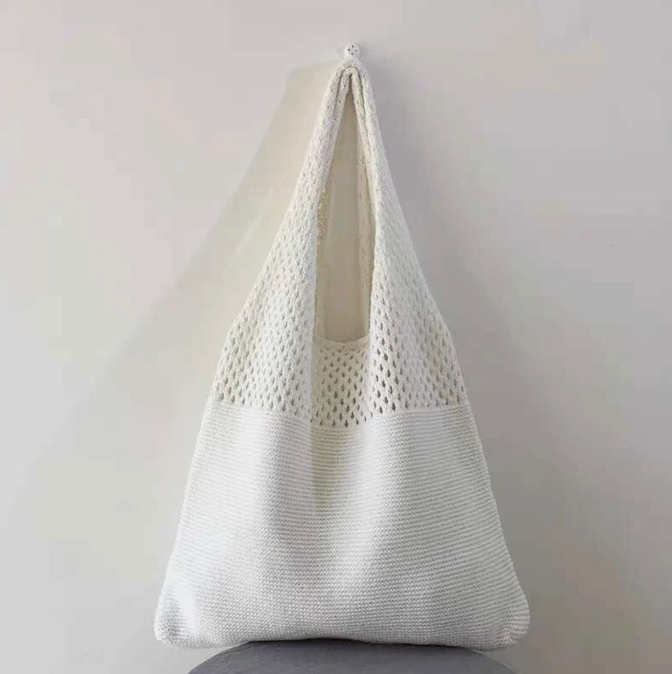 Sac à Main Femme en Crochet Vintage – Grand Tote en Coton Idéal pour Plage et Été, Style Décontracté Boho Chic
