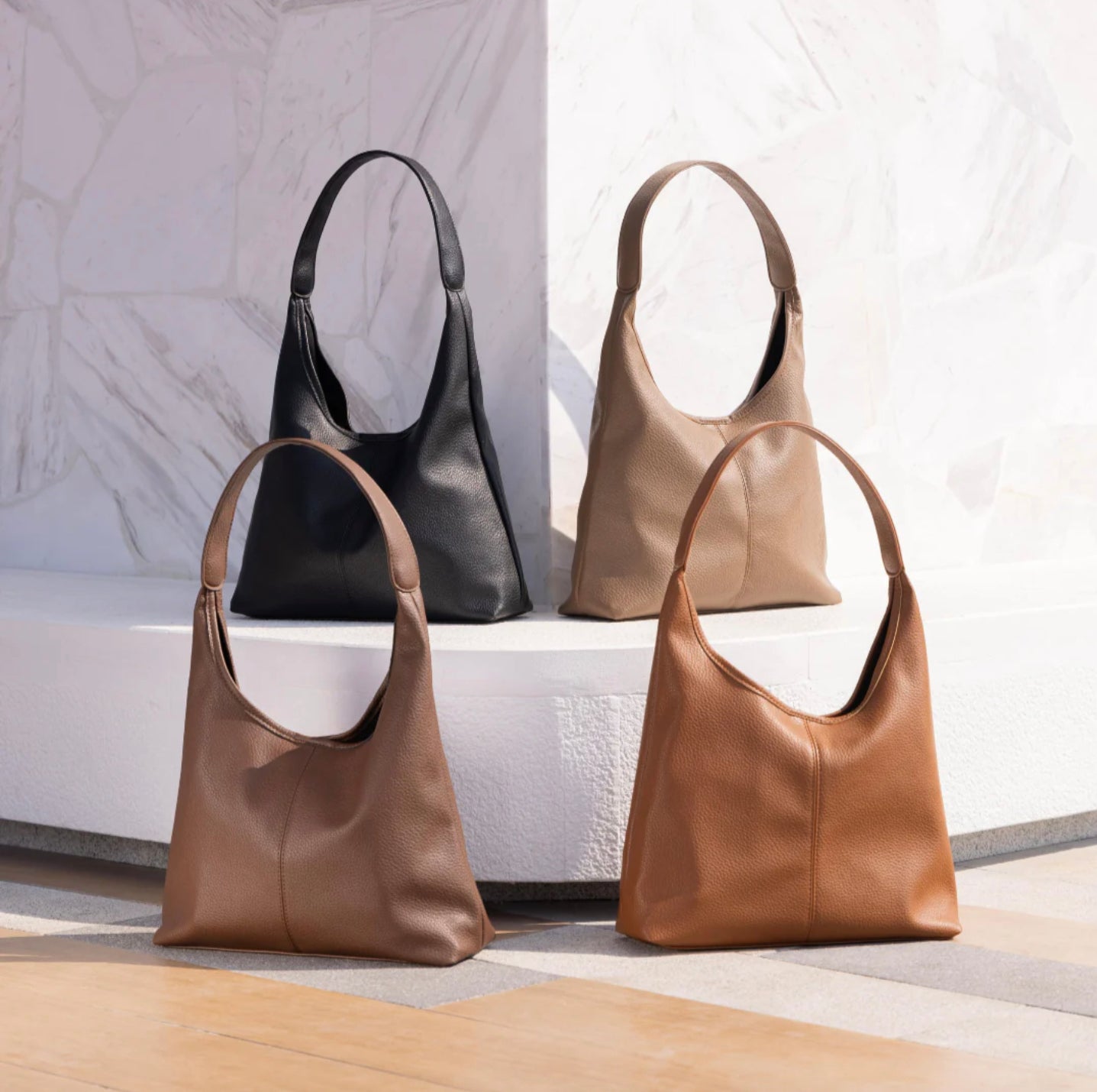 Sac à Main Hobo en Cuir Végan pour Femme avec Pochette Intérieure – Spacieux et Pratique, Idéal pour Quotidien