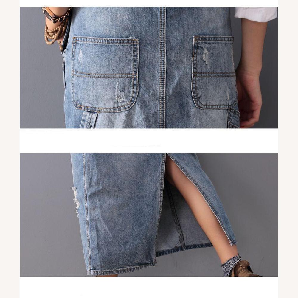 Robe Longue Femme en Denim Élégante – Confort et Style pour l'Hiver, Disponible en S, M, L, XL
