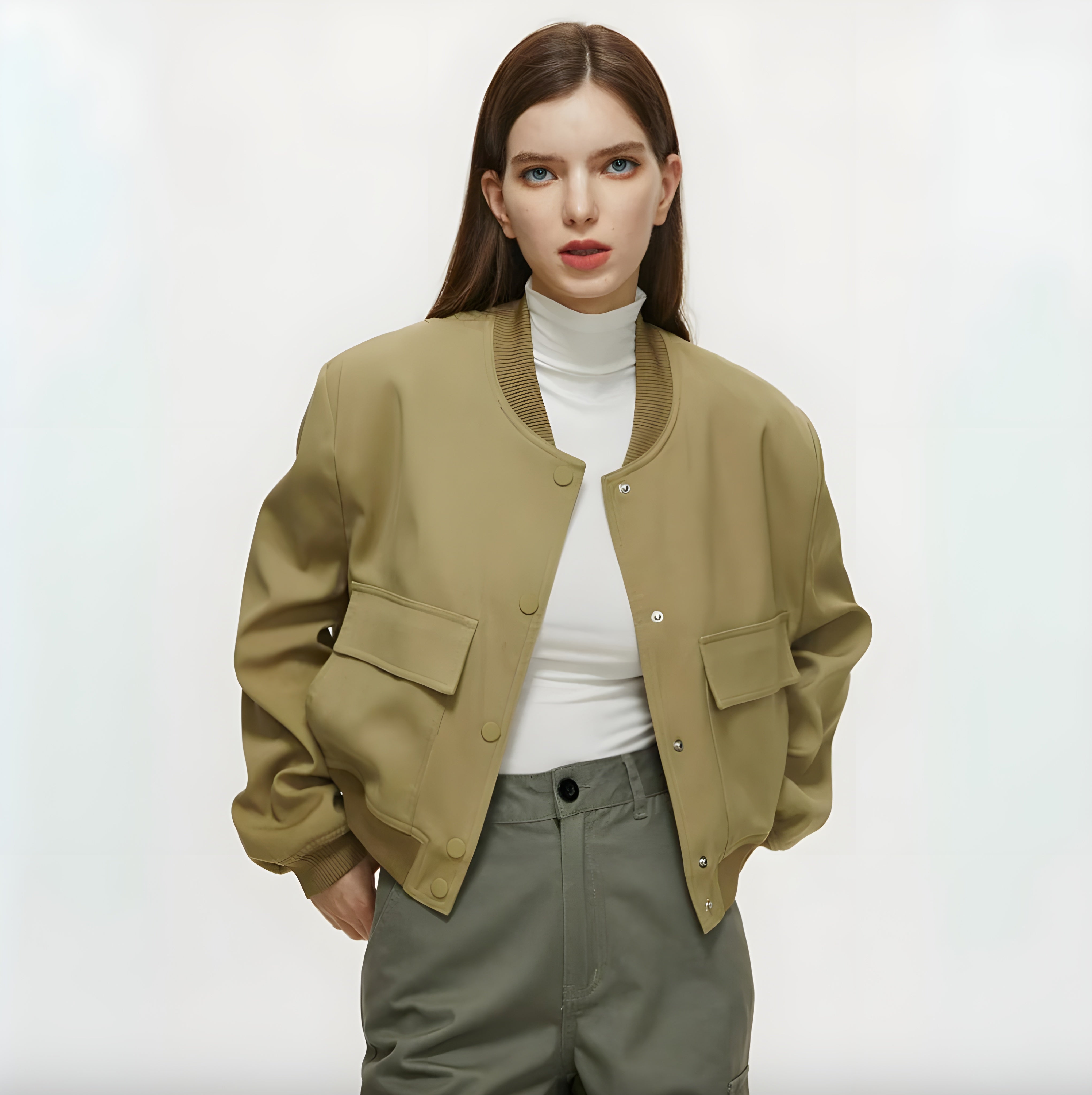 Blouson Homme Court Blanc Taille M Mélange Coton-Polyester Style Urbain
