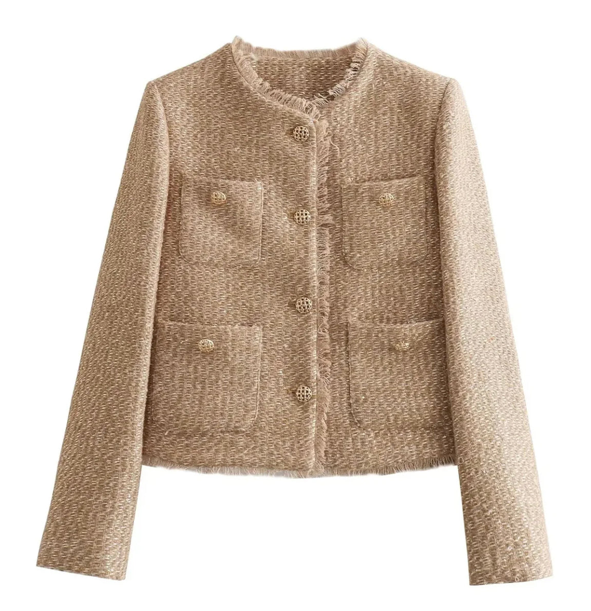 Blazer Femme Chic avec Boutons Dorés