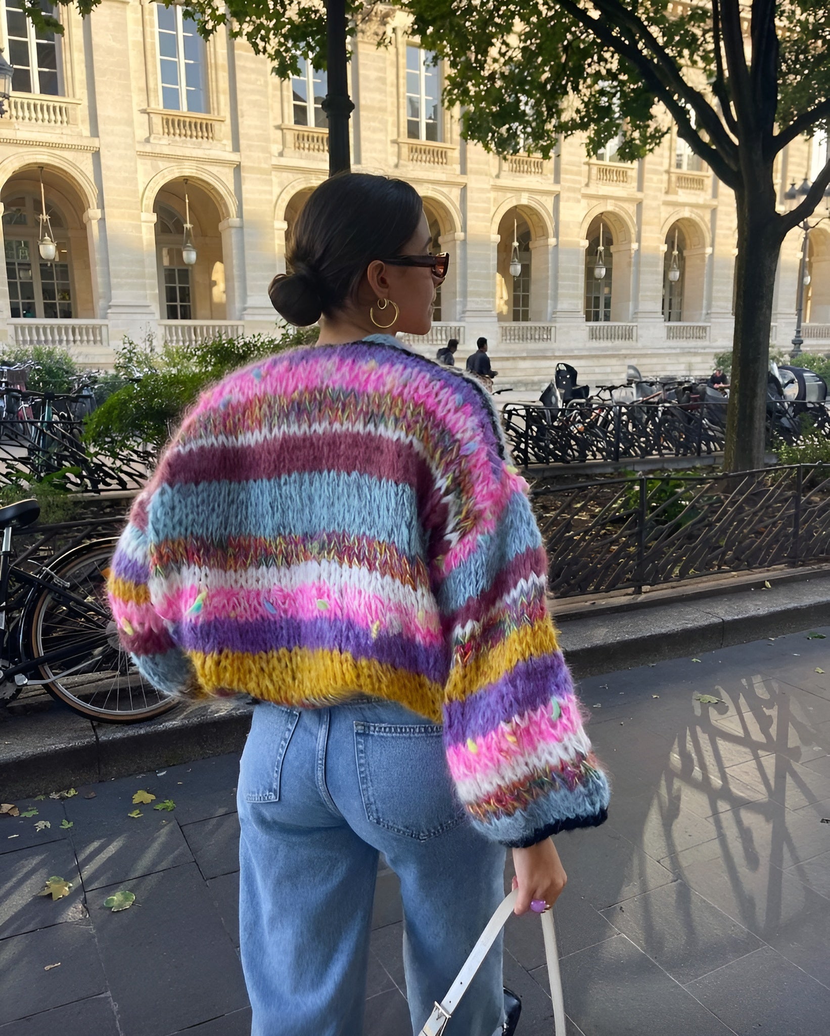 Gilet Femme Multicolore Taille Unique Acrylique Rayé