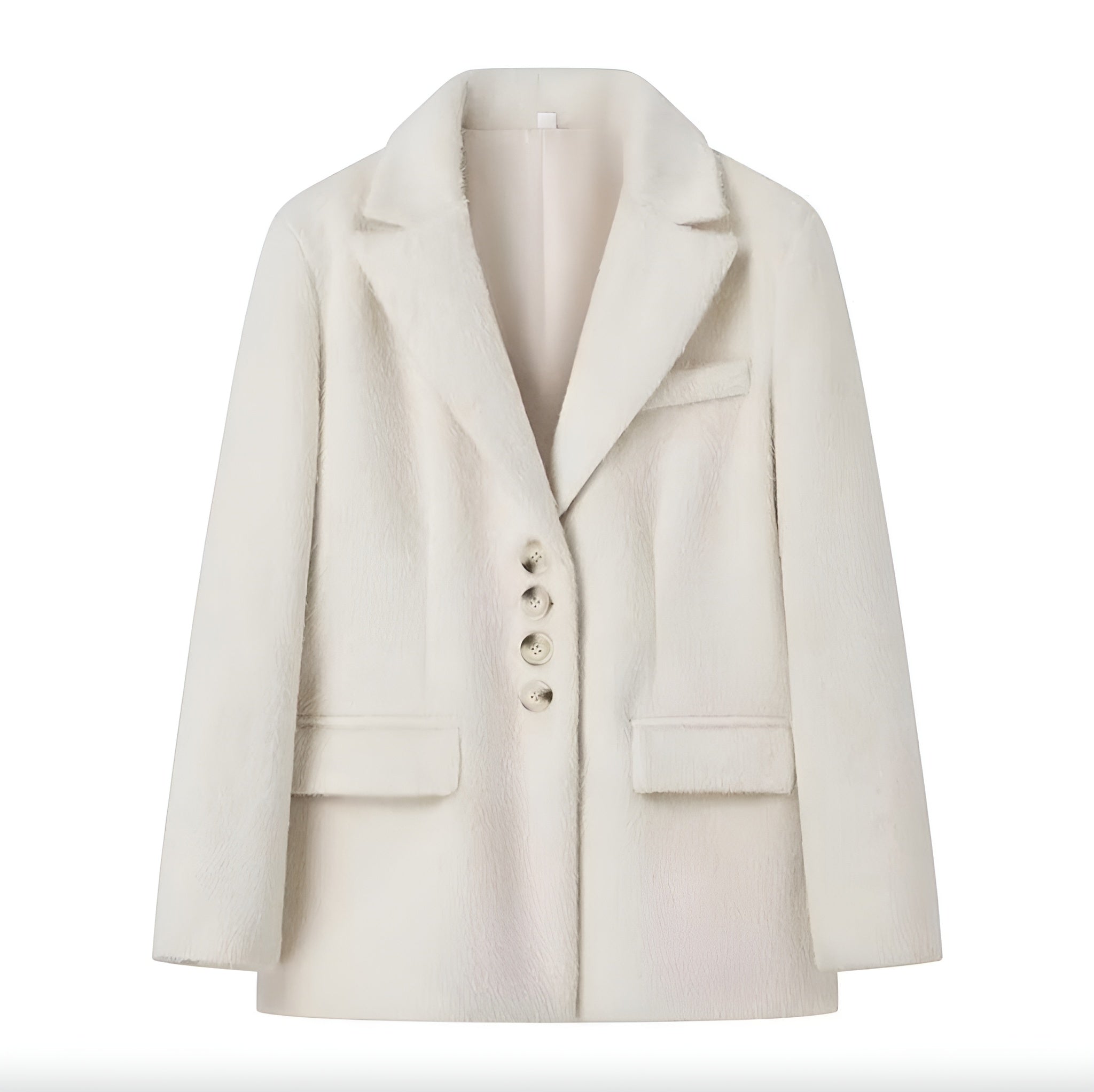 Veste Blazer Femme Noir Taille L Fausse Fourrure Polyester
