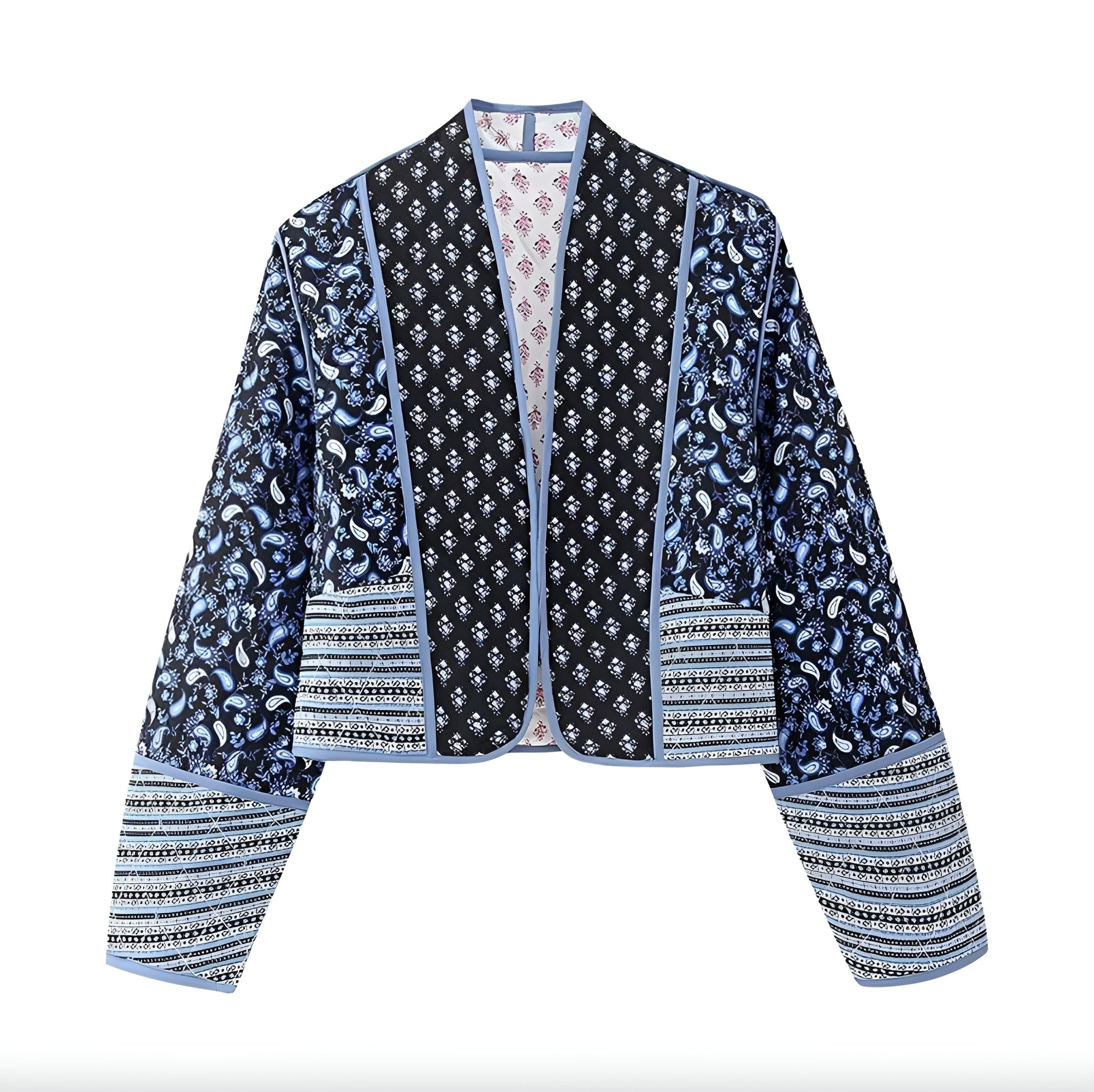 Veste Femme Réversible Bleu/Rose Taille M Polyester Matelassée