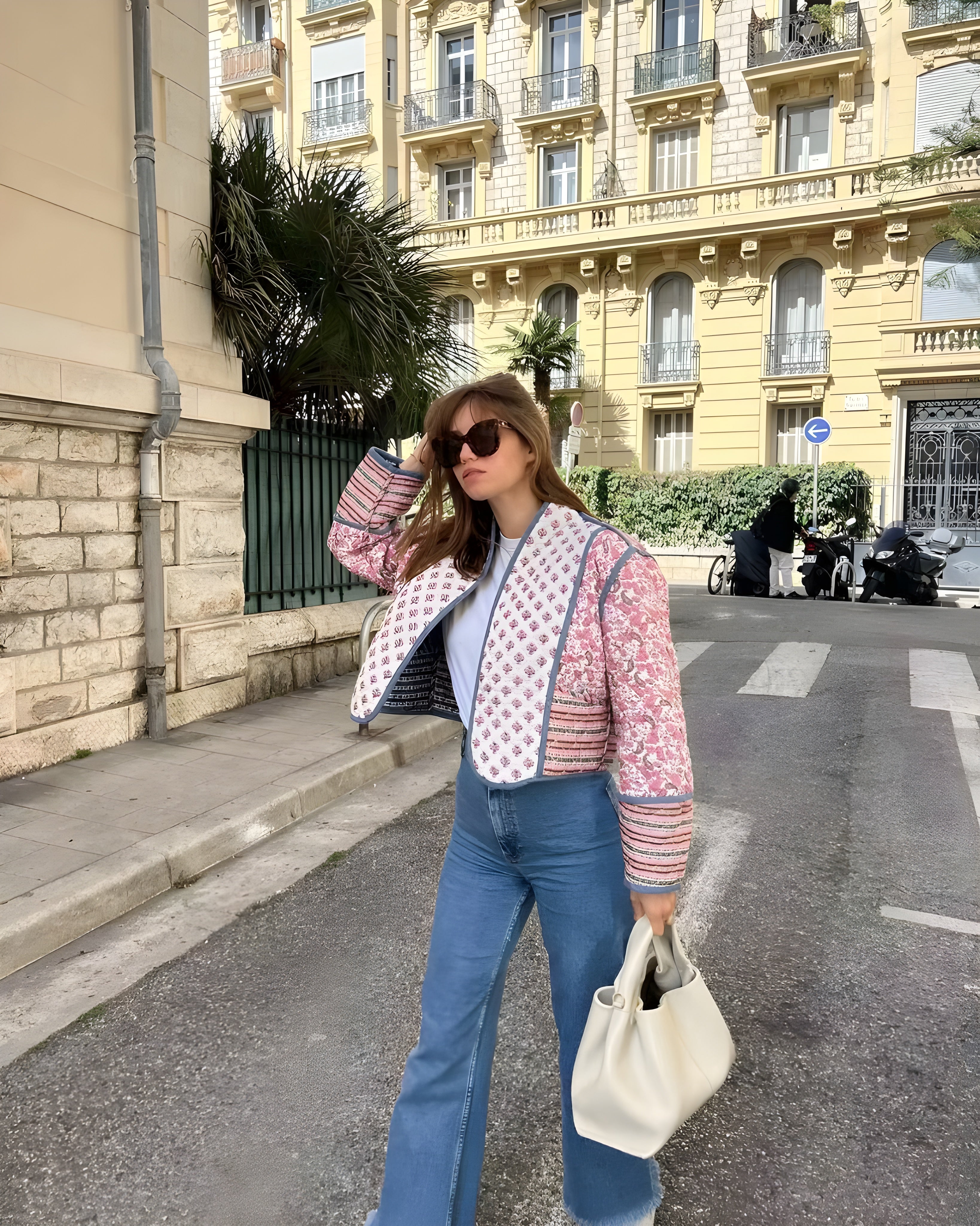 Veste Femme Réversible Bleu/Rose Taille M Polyester Matelassée