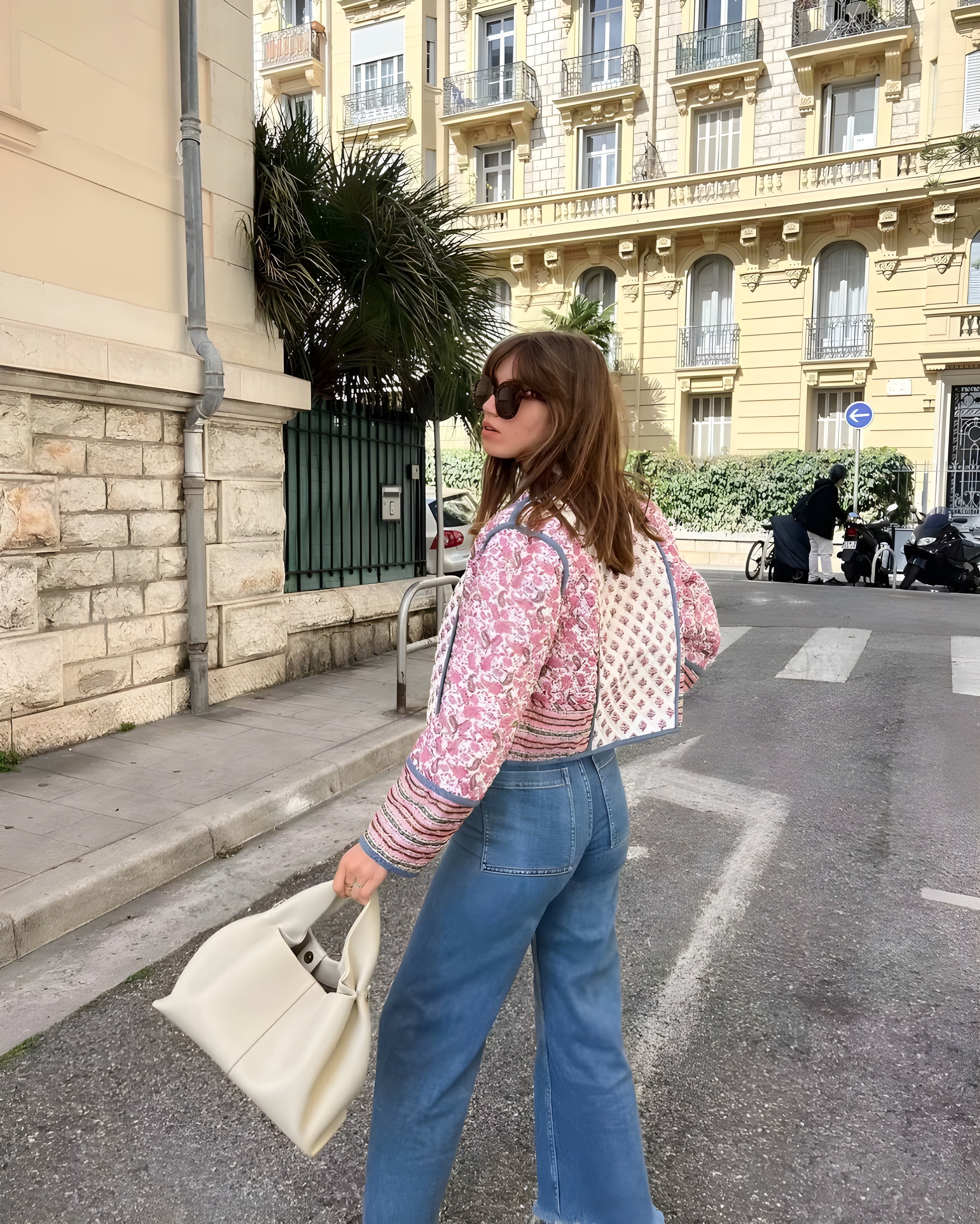 Veste Femme Réversible Bleu/Rose Taille M Polyester Matelassée
