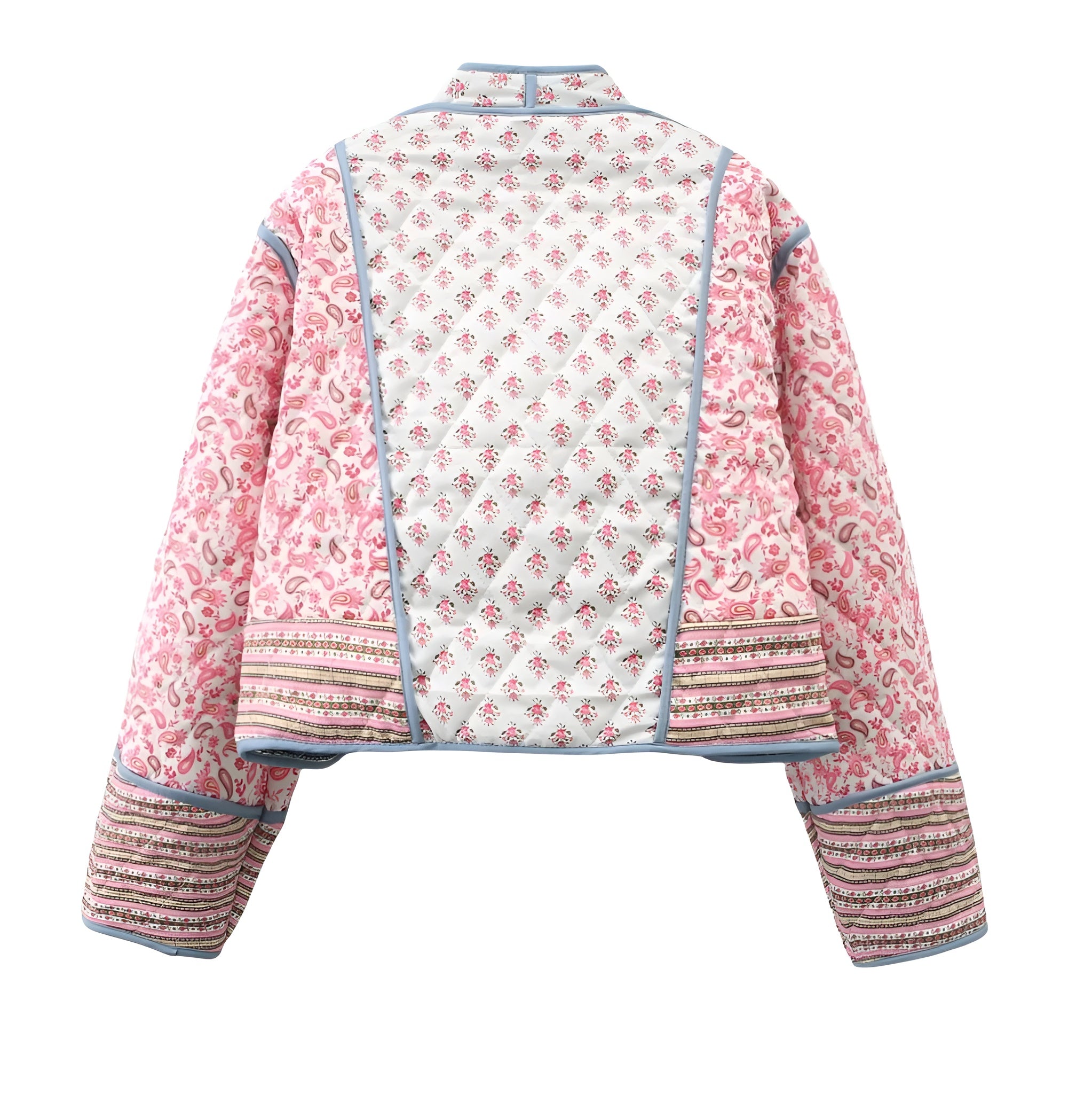 Veste Femme Réversible Bleu/Rose Taille M Polyester Matelassée