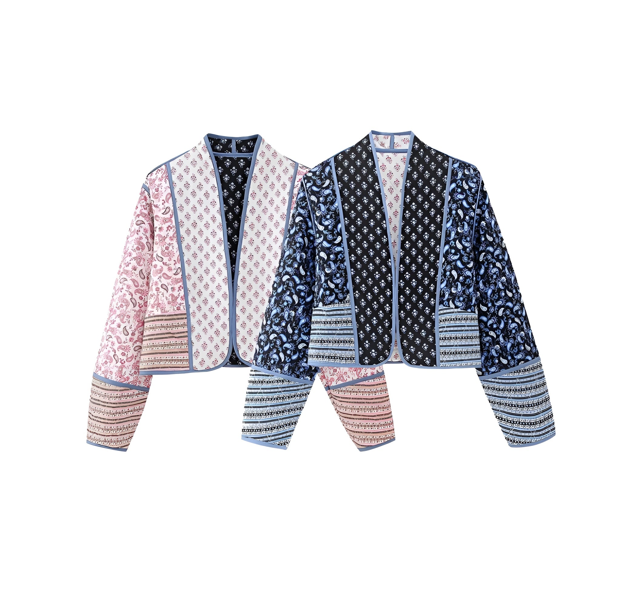 Veste Femme Réversible Bleu/Rose Taille M Polyester Matelassée