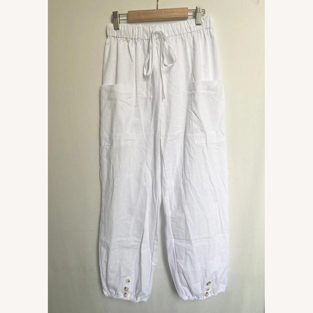 Pantalon fluide pour femme en coton et lin – Confort décontracté, coupe légère, plusieurs tailles et couleurs disponibles