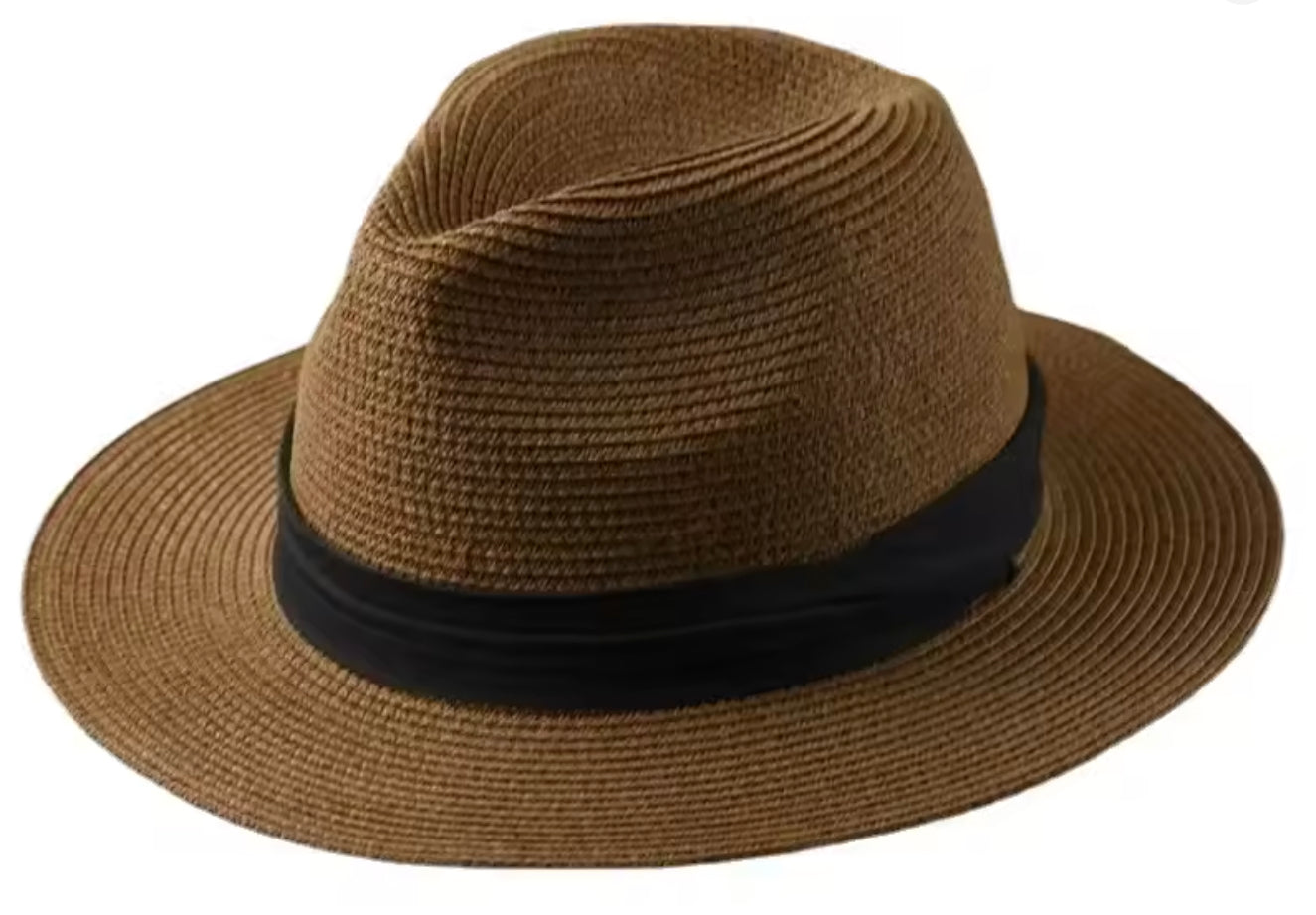 Chapeau Panama en Paille Ajustable pour Homme et Femme – Élégant Accessoire d'Été avec Protection Solaire